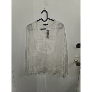 J.crew white sheer blouse L NwT
